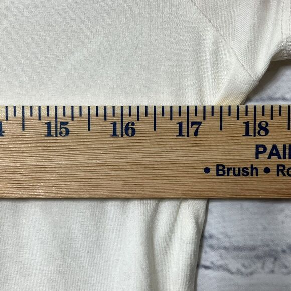 Josephine Chaus Short Sleeve Top Preppy Cream Cottagecore Ivory Size M Boho - Picture 11 of 12